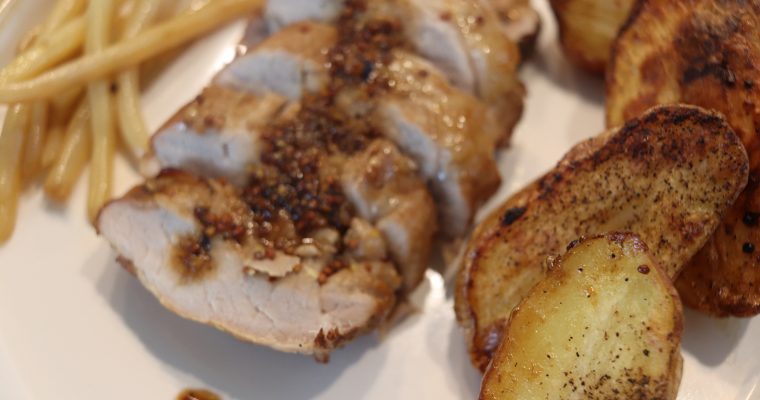 🐖 Filet mignon de porc au miel, moutarde à l’ancienne et pommes de terre rôties
